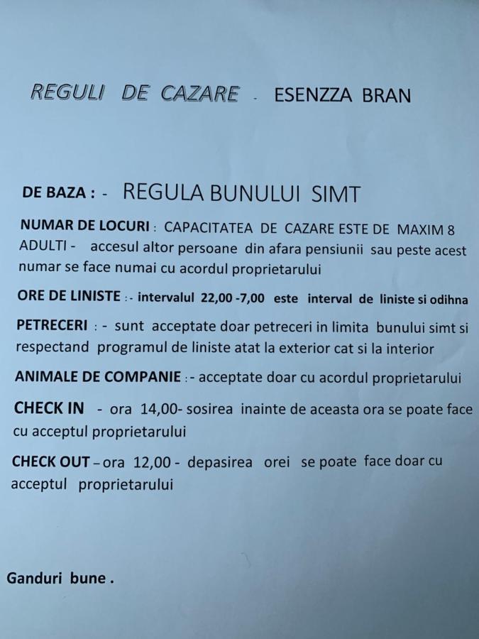 Pensiunea Esenzza Bran  Extérieur photo